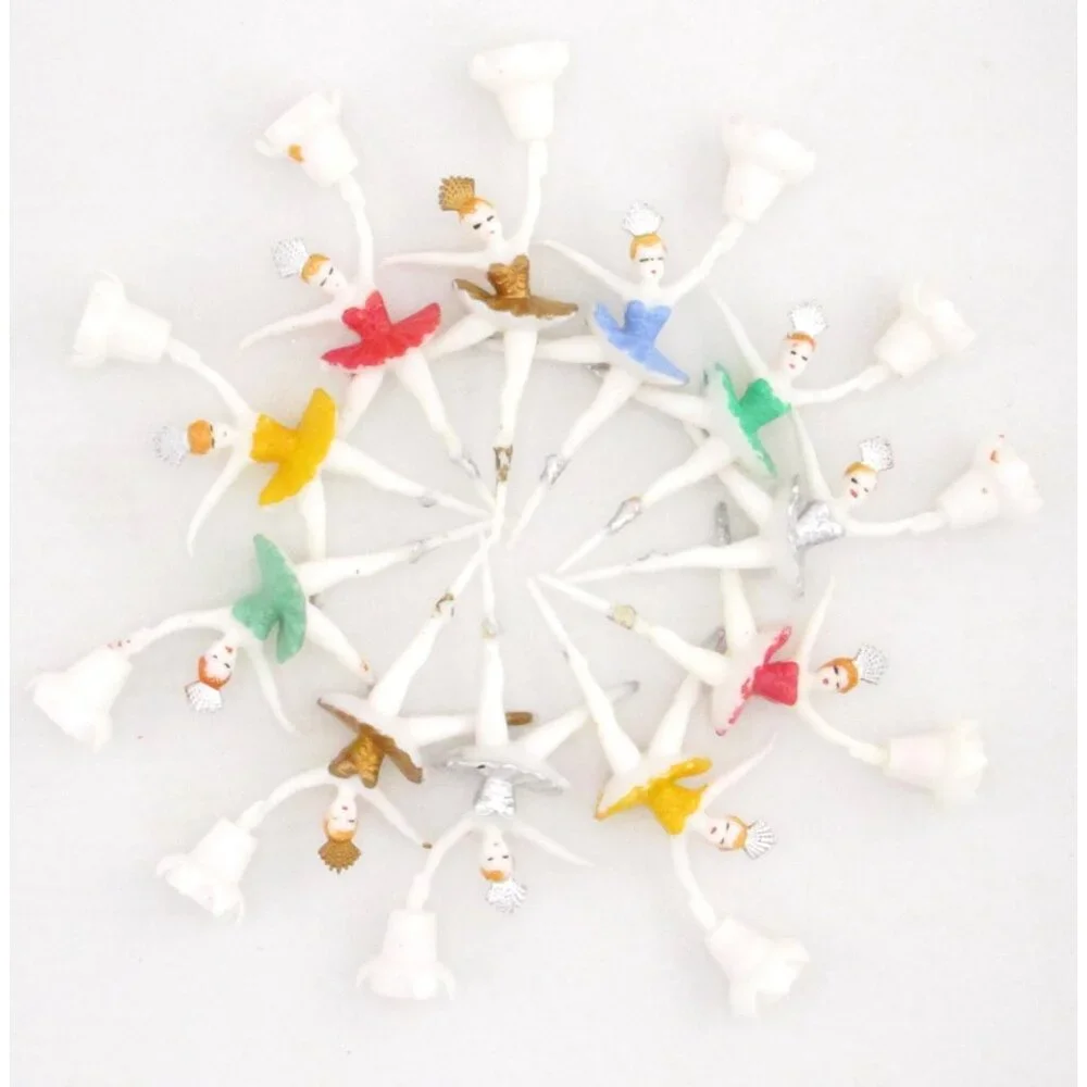 Vintage Ballerina Cake Topper Dancer Candle holder Retro Party Cupcake Birthday